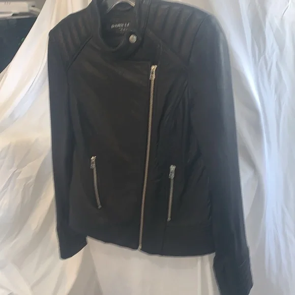 Dawn Levy Black Leather Moto Jacket
